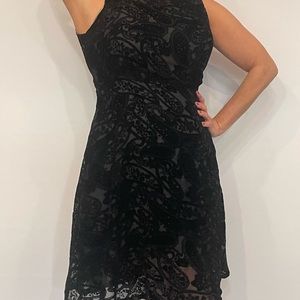 Perfect little black dress paisley velour detail